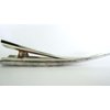 Gray white lilac yellow iridescent marbled acrylic metal alligator hair claw