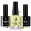 Beetles 3pcs 7.5ml Gel Top Coat Base Coat & Cuticle Oil Set, No Wipe Top Gel Glossy Shine Long Lasting Gift for Her, Cuticle Protectors Kit Oil Care for Dry, Damaged Cuticles, Stronger Nails