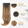 AISI BEAUTY 7PCS Clip in Hair Extensions,20 Inches Long Straight Layered Hair Extensions Upgrade Soft Lace Weft Lightweight Hair Extensions for Women(Honey Blonde Mixed Light Brown)