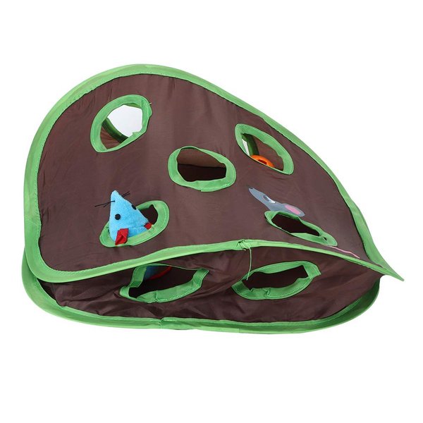 9 Mouse Hole Cat Interactive Toys, Popup Cat Toy Pet Cat Toy, Training Toys Cat Accessories, 1 Set Foldable Cat Toy Popup Open Mouse with Bell Funny Interactive Hunting Pet Toys