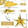 Shindel Gold Star Balloons, 96PCS Spike Starburst Balloons 12 Point Foil Explosion Balloons for Birthday Graduation Wedding Baby Shower Bachelorette Party Decorations