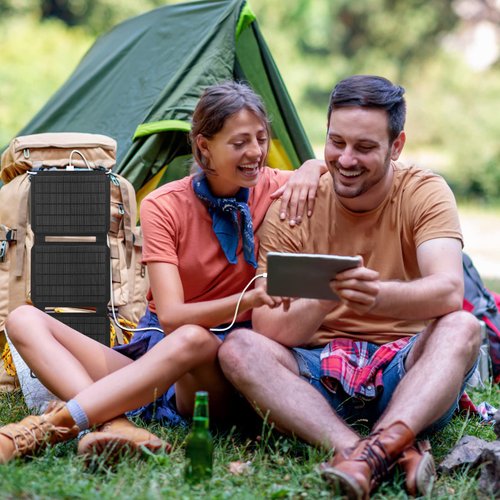 FlexSolar 15W Small Solar Panel Charger 5V USB Output ETFE Lightweight Foldable Portable Powerfilm Energy IP67 Waterproof Emergency Camping Hiking Backpacking for Cell Phones Fans