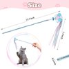 PawsSynergy Colorful Cat Toy Wand with Cute Appearance, Acrylic Rod Body, Beaded Bells, Pompoms, and Tassels, Refills for Indoor Cats to Chase and Exercise (2 Colors)