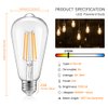 Vintage LED Dimmable Edison Light Bulbs 100W Incandescent Equivalent, 8W 1200Lumens, E26 Base LED Filament Bulb, 2700K Warm White, ST64/ST21 Antique Clear Glass for Home, Reading, Bathroom, 4-Pack
