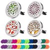 Car Diffuser Vent Clip 4 Pack, Car Aromatherapy Essential Oil Diffuser Vent Clips 30mm, Stainless Steel Locket 44 Felt Pads