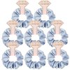 Loanzeg Satin Bridesmaid Scrunchies Bachelorette Hair Ties Set of 8 Bridal Shower No Damage Hairties ideas Gift for Wedding Party Favors Bridesmaid Proposal Gifts (Dusty Blue)