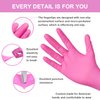 FINITEX Pink Nitrile Disposable Latex Free Gloves - 3.5mil 100PCS/Box Latex Free Powder Free 9inch Gloves Guantes de Nitrilo Cleaning Medical Exam Food Cooking Gloves(100, X-Small)