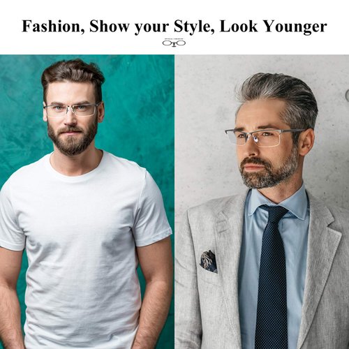 Lcbestbro Reading Glasses for Men, 1.75 Blue Light Blocking Reading Glasses Metal Readers