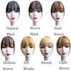 Bangs Hair Clip in Bangs 100% Real Human Hair Extensions Wispy Bangs French Bangs Clip on Air Bangs for Women (A-Brown Black, Wispy Bangs)