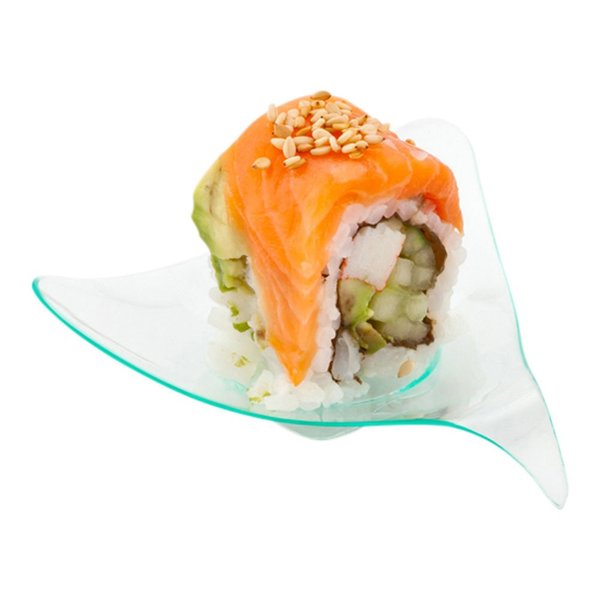 Restaurantware 3 x 3 Inch Dessert Plates 100 Small Cocktail Plates - Asymmetrical Shooting Star Design Seagreen Plastic Disposable Appetizer Plates Holds Sauces And Dips For Parties