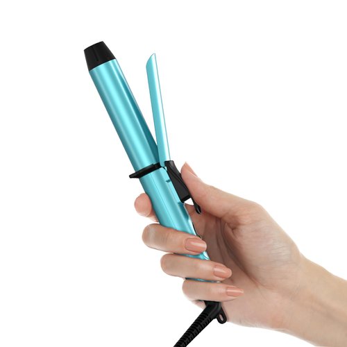 FARERY Travel Size Mini Curling Iron, Dual Voltage 1 Inch Ceramic Mini Hair Curler, Travel Curling Iron for Short Hair Infused with Keratin & Argan Oil, with Storage Bag