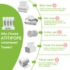 Atitifope Compressed Cleaning Wipes Travel Reusable Face Towels Coin Tissues 50 Pieces with 5 Carrying Cases