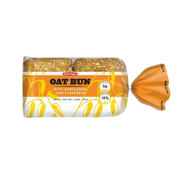 Oat Bun Sandwich 4 x 55g (1.94oz)High in fiber , 15% oat flakes and 9,6% different seeds. Healthy sandwich!