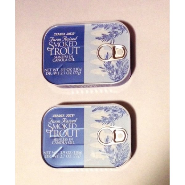 2 Pack - Trader Joe's Farm Raised Skinless Smoked Trout in Canola Oil
