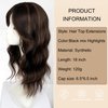 PORSMEER Hair Toppers for Women 18 inch Wavy Curl Hair Topper for Women Synthetic Hair Pieces for Women with Thinning Hair Clip In Hair Topper Wiglets with Fringe (Natural black with Hihglights)