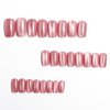 Press on Nails Short Square Fake Nails, Gel Red Cat's Eye Acrylic Nails Kits, Glossy False Nails Glue on Nails Super Fit Natural Nails 24 Pcs (Cat'sEye)