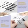 Swpeet 380Pcs 2 Styles 1.9Inch 2.4Inch 2.7Inch Black Hair Pins Bobby Pins with Rubber Bands Kit, Including 120Pcs Bobby Pins and 160Pcs U Hair Pins Hair Clips with Soft Elastic Bands for Girls and Women