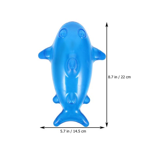 LUOZZY Rubber Shark Dog Toy Chewing Squeak Toy Water Floating Toy for Pet Dogs Unisex (Blue)
