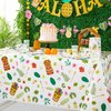 WERNNSAI Hawaiian Luau Table Covers - 54” x 108” Disposable Plastic Tablecloth Aloha Tiki Party Supplies Summer Pool Tropical Party Decorations