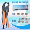Heavy Duty Snap Button Kit - Snap Fastener Kit Tool with 30 Set 15mm Metal Snaps Used for Fabric, Clothing, Boat Cover