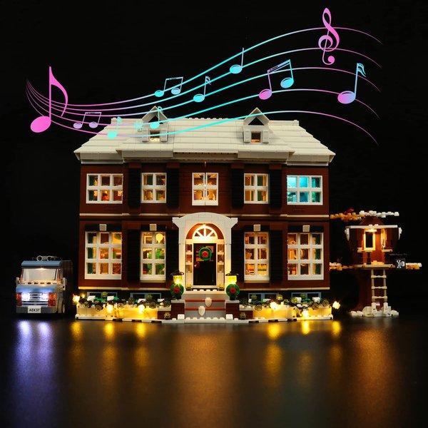 BrickBling LED Lighting Compatible with Lego Home Alone 21330 Building Kit, Newest Sound Version Light Compatible with Lego 21330, Play Music (Not Included The Model)