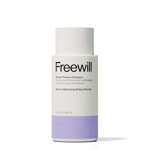 Freewill Blonde Preserve Shampoo, Purple Shampoo for Blonde Hair Care, Neutralizes Brassiness, Boosts Shine, Enhances Natural and Colored Blonde Hair Color, 8.5 oz