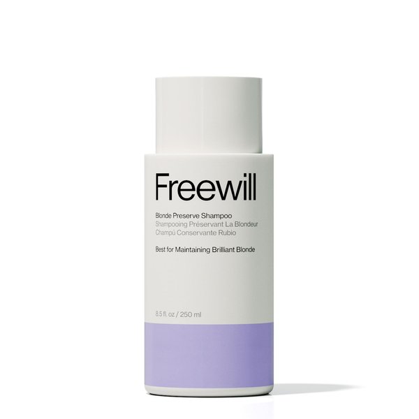 Freewill Blonde Preserve Shampoo, Purple Shampoo for Blonde Hair Care, Neutralizes Brassiness, Boosts Shine, Enhances Natural and Colored Blonde Hair Color, 8.5 oz