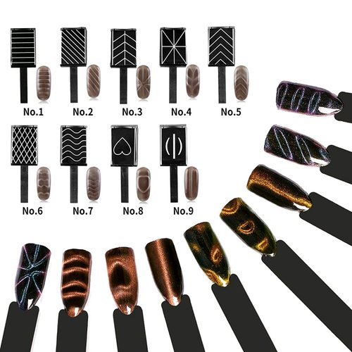 KAAGEE 15Pcs Cat Eye Nail Magnets Pens for Nail Art Magnetic Wand Cat Eye Magnet for Nails Double Ended Magnet Sticks for Women Cat Eye Nails Magnets Wand Gel Polish Nail Art Tools