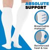 ABSOLUTE SUPPORT Made in USA - Graduated Support Opaque Compression Knee High Socks for Men 20-30mmHg | For Swelling, Lymphedema, Post Surgery - White, Medium, A104WH2