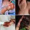 8 Sheets Red Brown Temporary Tattoo Stickers Lace Floral Temporary Waterproof Fake Tattoo Design for Women Festivals Wedding Masquerade Party Decorations Body Art Long Lasting Stickers