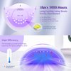 LadyMisty 72W UV LED Nail Lamp Light Dryer for Nails Gel Polish with 18 Beads 3 Timer Setting & LCD Touch Display Screen, Auto Sensor, Professional Nails, White…