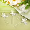 12 Pieces Butterfly Hair Pin Butterfly Hair Clips Crystal Pearl Hair Clips Bridal Wedding Hair Pins Bride Headwear Hair Accessories for Women Girls (Charming Style)