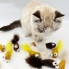 Haourlife Interactive Cat Toy Set - 4 Pack Feather Fish Toys for Cats, Durable and Shiny Fabric, Perfect for Kittens, Gold and Brown
