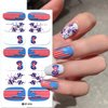 8Sheets Independence Day Full Wrap Nail Stickers 4th of July Patriotic Memorial Design Glitter Nail Polish Strips American Star Flag Gel Polish Nail Decals Nail Wraps for Women DIY Nail Decor Supplies