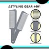 Styling Gear 401 Barber Comb Flattops Clipper Comb Hair Cutting Wavy Teeth Heat Resistant Bear Combs Flat Top Comb 1 Pc. (Gray)