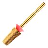 HYTOOS Fine Safety Tapered Nail Drill Bits,Titanium Coating Rounded Top Barrel Carbide Nail Bits, 3/32 Two-way Rotate, Manicure Nails Art Accessories Soft Gel Remover (F, titanium)