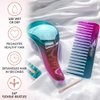 Lily England Detangler Brush & Hair Comb Set - Lightweight Hair Brush & Wide Tooth Comb for Women & Kids - Smooth Detangling Brush & Comb for Curly Hair, Straight, Dry, Fine, & Thick Hair, Purple
