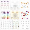 9 Sheets Face Gemstone Stickers, Multi-Style Self Adhesive Rhinestones Face Diamonds Gems Jewels Colorful Rhinestone Embellishment Stickers for Makeup Party Festival