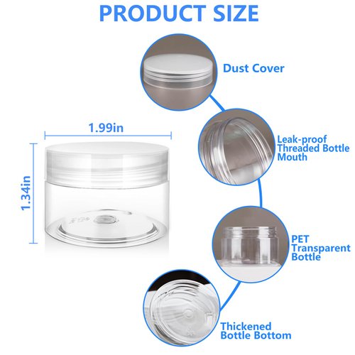 DTDNZKN 4 Pack 1 Oz (30ml) travel containers for creams Leak Proof with Labels