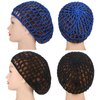 6 Pieces Mesh Crochet Hair Net Rayon Knit Snood Hat Thick Short Women Hairnet Snoods Cover Ornament for Sleeping (Black, Blue, Pink, Purple, Gray, Khaki)