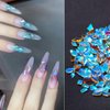 100pcs Aurora Nail Art Rhinestone 3D Multi Shape Mix Crystal Nail Gems Irregular Star Heart Flower Butterfly Design Iridescent Nail Rhinestone Diamonds for Nails DIY Art Crafts Jewelry Decoration