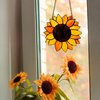 BOXCASA Sunflower Gifts Stained Glass Window Hangings,Sunflower Suncatcher Best Teacher Gifts for Women,Sunflower Decor Suncatcher for Window,Home Decor,Gift for Teacher Mother Grandma
