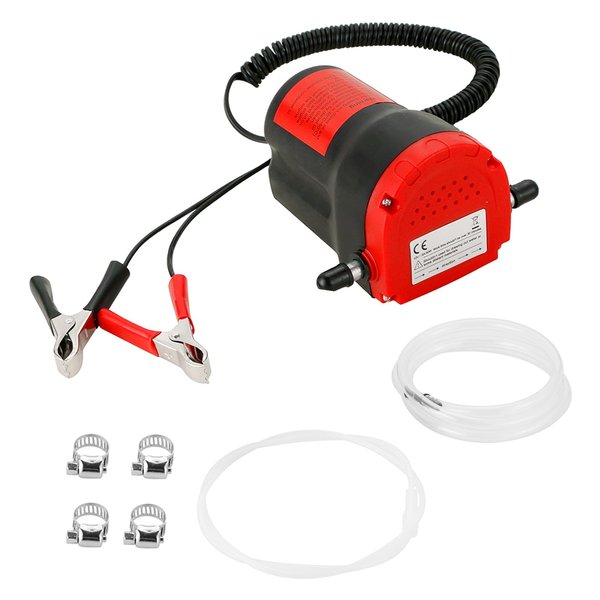 NYXOVA Oil Change Pump Extractor, 60W 12V Oil Diesel Fluid Pump Extractor Scavenge Suction Transfer Pump with Hose, Pump Oil Quick Changer for Boat, Car, Speedboat, Motorcycle (Red)
