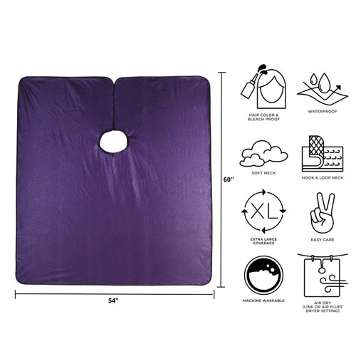 Cricket Encore All Purpose Professional Salon Cape Waterproof Bleach Proof Cape for Hair Stylist, Adjustable Neck Client Gown, Amethyst