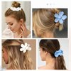 DEEKA 16 Pcs Bridesmaid Proposal Gifts Set Flower Hair Claw Clips with Floral Card & Satin Scrunchies Proposal Box Bridal Party Gift Bridesmaids Bachelorette Party Favors (White&Light Blue)