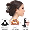 RC ROCHE ORNAMENT 6 Pcs Womens Oval Hollow Curved Jaw Clamp Barrette Interlocking Teeth No Slip Grip Beauty Fashion Girls Classic Plastic Accessory Hair Clip, Medium Clear Brown and Black