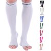 Doc Miller Open Toe Compression Socks for Men and Women, 15-20 mmHg, Calf Recovery, Medical Grade, Gray Socks, Small