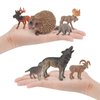 Wildlife Animal Model Playsets 15 PCS North American Animal Green Wolf Hedgehog Figures Figurine Family Party Favors Supplies Cake Toppers Set Toys for 5 6 7 8 Years Old Boys Girls Kids