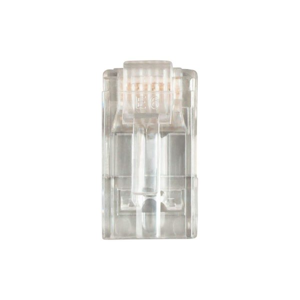 Monoprice Cat6 RJ45 Modular Plugs - with EZ Passthrough for Round Solid/Stranded Cable, 50u, 100-Pack, Clear