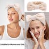 VELSCRUN 6 Pack Spa Headband, Makeup Headband, Face Wash Headband, Skincare Headbands, Brown Sponge Hair Band Bow Tie Spa Headband for Washing Face Wristband Set Hair Accessories for Women Gifts